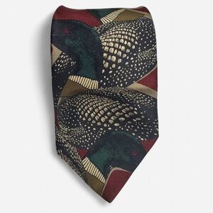 Vintage Eddie Bauer Multi-Colored Duck Silk Tie